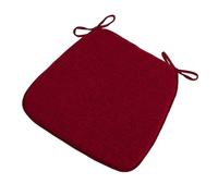 Memory Foam Seat Cushions for Dining Chairs 45x42cm Red Cotton & Linen Pads with Ties Removable Zipper Pillowcase 4 Pack for Kitchen Patio & Garden