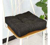 Memory Foam Seat Cushions Large Firm Square Pads for Dining Sofa Armchairs Outdoor Use - 4 Pack Black 45x45 cm Ideal for Elderly & Pregnancy Comfort