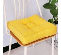 Memory Foam Seat Cushs - 2pcs Lar Firm Square Pads for Dining Chairs Sofas & Armchairs - Bo Cushs for Elderly & Pregnancy - Yellow 50x50 cm