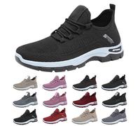 Memory Foam Shoes Women Womens Gym Trainers Lace up Running Sneakers Breathable Mesh Orthopedic Shoes Casual Non Slip Walking Low Top Tennis Trainer Athletic Walk Slip on Women Blue 6.5