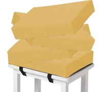 Memory Foam Square Stool Cushions3/5/8cm Thick 35/40/45/50cm AntiSlip Seat Pads for Dining & Bar Chairs Removable Covers 4Pack (H14 24x34x8cm)