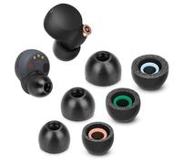 Memory Foam Tips for Sony Earbuds, WF-1000XM4 / XM3 / WF-C500 /WF-C700N/ Linkbuds S, Anti-Slip Replacement Ear Tips for Sony True Wireless Earphone, Noise Cancellation, 3 Pairs (Mixed Sizes, Black)