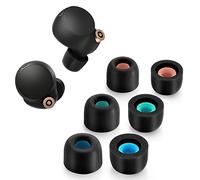 Memory Foam Tips for Sony WF-1000XM4, Anti-Slip Replacement Ear Tips for Sony True Wireless Earphones，Fit in The Charging Case, Perfect Noise Cancellation, 3 Pairs (Mixed Sizes, Black)