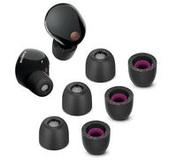Memory Foam Tips for Sony WF-1000XM5 with Dust Mesh, Anti-Slip Replacement Ear Tips for Sony True Wireless Earphones,Fit in The Charging Case, Perfect Noise Cancellation, 3 Pairs (XS, Black)