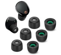 Memory Foam Tips for Sony WF-1000XM5 with Dust Mesh, Anti-Slip Replacement Ear Tips for Sony True Wireless Earphones，Fit in The Charging Case, Perfect Noise Cancellation, 3 Pairs (Medium, Black)