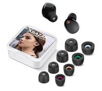 Memory Foam Tips for Sony WF-1000XM5 with Dust Mesh, Anti-Slip Replacement Ear Tips for Sony True Wireless Earphones，Fit in The Charging Case, Perfect Noise Cancellation, 4 Pairs (Mixed Sizes, Black)