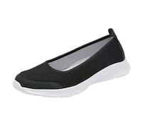 Memory Foam Trainers Ladies Slip on Lightweight Memory Foam Mary Jane Shoes Comfortable Nursing Wedge Sneakers Casual Alking Buffer Fitness Sneakers Non Slip Wide Fit Running Shoes with (Navy, 4.5)