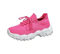 Memory Foam Trainers Running Shoes Women's Sports Casual Shoes Spring Summer Autumn Soft Walking Leisure Mesh Breathable Soft Thick Sole Comfortable Sports Gardening Shoe Women Pink 4.5