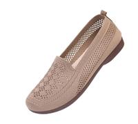 Memory Foam Trainers Women Shoes for Swollen Feet Women Women‘s Summer New Soft Bottom Shallow Mouth A Footstroke Lazy Casual Shoes Breathable Mesh Cloth Mother Sneaker Coffee 6