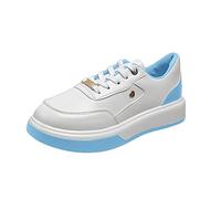 Memory Foam Trainers Women Sneakers Women Comfy Arch Support Mesh Orthopedic Trainers Breathable Wide Fitting Sneakers Lightweight Long Standing Work Shoes for Plantar Fasciitis Pain Relief Sky Blue