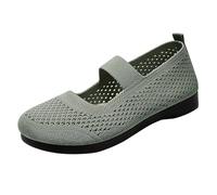 Memory Foam Trainers Women Tennis Shoes Women Spring Summer Autumn Breathable Non Slip Shallow Soft Sole Flying Woven Mesh Casual Shoes Orthopedic Walking Trainers Womens Slip on Shoe Green 6