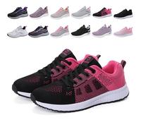 Memory Foam Trainers Women's Trainers Wide Fit Wedge Athletic Sneakers Casual Fashion Non Slip Athletic Shoes Lightweight Low Top Soft Sole Lace up Orthopedic Trainer Pink 3.5