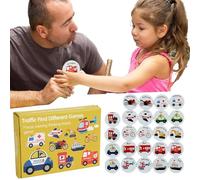Memory Game - 6.4x4.5x1.1in Wooden Match Board | 250g Math Traffic Theme, Cognitive Matching Puzzle, Memory Board, Kids Cognitive Skill Development Game For Kids Learning Activities