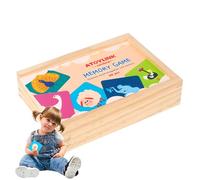 Memory Game with Couples - Wooden Educational Toys | Interactive Learning Toy | for Kids Preschool Indoor Birthday Holiday Room Playroom Bedroom
