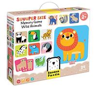 Memory Game with Wild Animals Super Size Much Larger than XXL Memory Game - Memory Cards Educational Assignment Activity for Children from 2 Years and Older