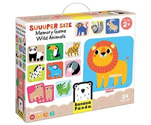 Memory Game with Wild Animals Super Size Much Larger than XXL Memory Game - Memory Cards Educational Assignment Activity for Children from 2 Years and Older