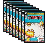 Memory Keeper Comic Book Frame, 8 Pack, Ultraviolet UV Protection, Fits Current Comics up to 6 3/4" x 10 1/4", Wall or Tabletop Display,Spring Clips for Thicker Comics as Well (Black, 8)
