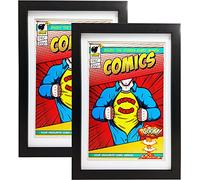 Memory Keeper Comic Book Frame with Real Glass,2 Pack,UV Protection, Fits Current Comics up to 6 3/4" x 10 1/4", Fits with Comic Book Bags and Sleeves,Wall or Tabletop Display