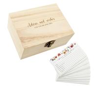 Memory Keepsake Box Decorative Wood Wedding Advice and Wishes Card Box with Hinged Lid 14x10.5x6.5cm Memory Boxes with 50 Pcs Card for Photos Letters Anniversary Wedding Scrapbooking Supplies