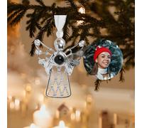 Memory Keepsake Christmas Ornament, Custom Photo Projection Pendant - Personalized Memorial Gift for Family, Friends, Couples - Hanging Holiday Decor for Xmas Tree & Home Party
