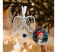 Memory Keepsake Christmas Ornament, Custom Photo Projection Pendant - Personalized Memorial Gift for Family, Friends, Couples - Hanging Holiday Decor for Xmas Tree & Home Party