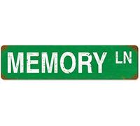 Memory Lane Metal Tin Sign Plate Drive Way Road Street Novelty Plaque Indoor Outdoor Bar Yard Garden Decor Sign 4" x 16"