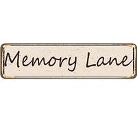 Memory Lane Street Sign Aluminum Metal Plaque Rustic Tin Sign Retro Wall Decor 4x16 Inch