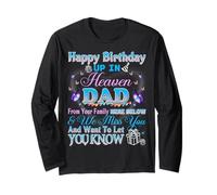 Memory of My Father in Heaven Angel, Heavenly Birthday Dad Long Sleeve T-Shirt