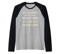 Memory of My Son Always Loved Never Forgotten Son Memorial Raglan Baseball Tee