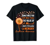 Memory Orange Ribbon Leukemia Cancer Awareness T-Shirt
