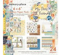 Memory Place 6x6 Paper - 24 Double Sided Cardstock Sheets for Scrapbooking, Cardmaking, and Crafts - 80lb, My Deer Friends II