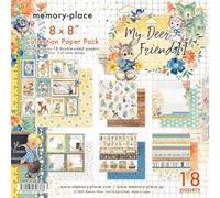 Memory Place 8x8 Paper - 18 Double Sided Cardstock Sheets for Scrapbooking, Cardmaking, and Crafts - 80lb, My Deer Friends II
