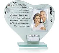 Memory Plaque Their Smile Her/His Smile Candle Photo Frame with Poem Remembrance by BudgetLine