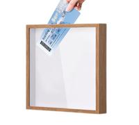 Memory Shadow Box: Wood Density Frame, Cargo Design, 22 Square Centimeters, Travel Souvenir Organizer | Postcard Photo Ticket Storage for