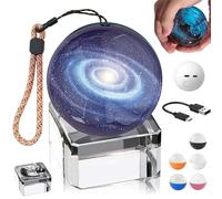 Memory Sphere Lamp Video, Personalized 2.7" Memory Orb Video Crystal Ball, 3D Creative LED Sphere Projector Night Light Orb Player, LED Glass Gift for Anniversary, Couples (Black,Glass)