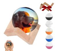 Memory Sphere Lamp Video, Personalized 3D Ultrasound Crystal Ball Memory Lamp, Custom Light-Up Sphere Display, Creative Ball LED Lamps, DIY Video Displaysphere for Couples,Pets, Memories(Orange)