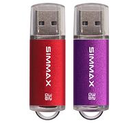 Memory Stick 2 Pack 32GB USB 2.0 Flash Drives Thumb Drive Pen Drive by SIMMAX (32GB Red Purple)