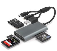 Memory Stick Pro Duo Adapter - 4 in 1 SD/TF/MS/XD Card Reader for iPhone 16/15/14/iPad/PC/Android/MAC, Lightning/USB-C/USB-A Multi Memory Card Reader Digital Camera Adapter for Sony Cybershot SD Card