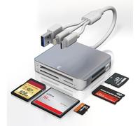 Memory Stick Pro Duo Adapter for iPhone - 5 in 1 SD/TF/MS/CF/XD Card Reader for PC/Android/Lightning Device, Aluminum Multi Memory Card Reader USB C Lightning OTG Compact Flash Card Reader