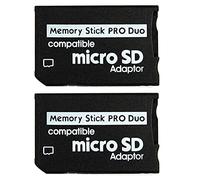 Memory Stick PRO Duo Adapter, microSDHC TF Card microSD to Memory Stick MS PRO Duo Card for Sony PSP, Playstation Portable, Cybershot Digital Camera, Handycam, PDA (Pack of 2)