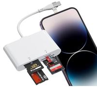 Memory Stick Pro Duo Adapter USB C/Lightning, 4 in 2 SD/MicroSD/MS/xD Card Reader for Sony Cybershot SD Card, Memory Stick Pro Duo Reader for iPhone17/16/14/Macbook/iPad/PC/Laptop/Windows/Linux