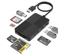 Memory Stick Pro Duo Adapter, USB C + USB 3.0 Multi Card Reader for MS/SD/TF/XD/CF/, 8 in 1 Memory Card Reader (USB A)