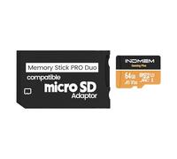 Memory Stick PRO Duo Adapter with 64GB MicroSDXC Card U3 V30,Micro SD/SDHC/SDXC to Memory Stick PRO Duo MagicGate Card,Compatible with PSP3000/E1000,Cybershot Camera,Handycam,Smartphone