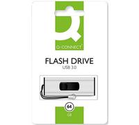 Memory Stick Q-CONNECT USB 3 0 64GB / Computer Accessories/Type-Capacity 64 GB/Kind-USB 3.0 / Material-Plastic/Colour-Silver/black/Size-64GB