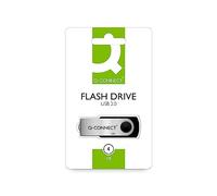 Q-Connect USB 2.0 Swivel 4GB Flash Drive Silver/Black KF41511