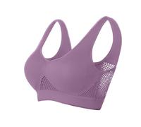 Memoryee Padded Sports Bras Women Medium Impact Plus Size for Large Breasts Push Up Seamless Breathable for Yoga Running Crop Top Grey 3XL