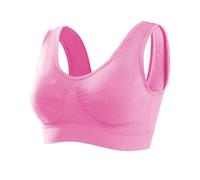 Memoryee Sports Bras Women 1 Pack Set Plus Size for Large Breasts Non Wired Inserts Washable Padded Push Up Multipack Vest Crop Top for Yoga Running Jogging Gym Pink 5XL