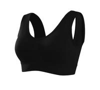 Memoryee Sports Bras Women 1 Pack Set Plus Size for Large Breasts Non Wired Inserts Washable Padded Push Up Multipack Vest Crop Top for Yoga Running Jogging Gym Black M