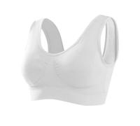 Memoryee Sports Bras Women 1 Pack Set Plus Size for Large Breasts Non Wired Inserts Washable Padded Push Up Multipack Vest Crop Top for Yoga Running Jogging Gym White S