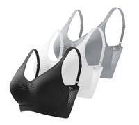 Memoryee Sports Bras Women High Impact Plus Size for Large Breasts Ladies Padded Wireless Seamless Push Up Multipack Crop Top Bralette with Adjustable Straps for Yoga Running Dance